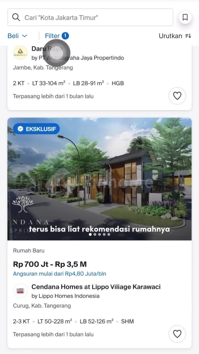 Iklan aplikasi Pinhome rekomendasi rumah dan simulasi KPR