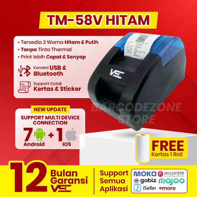 Iklan Barcode Zone Store printer thermal tanpa tinta