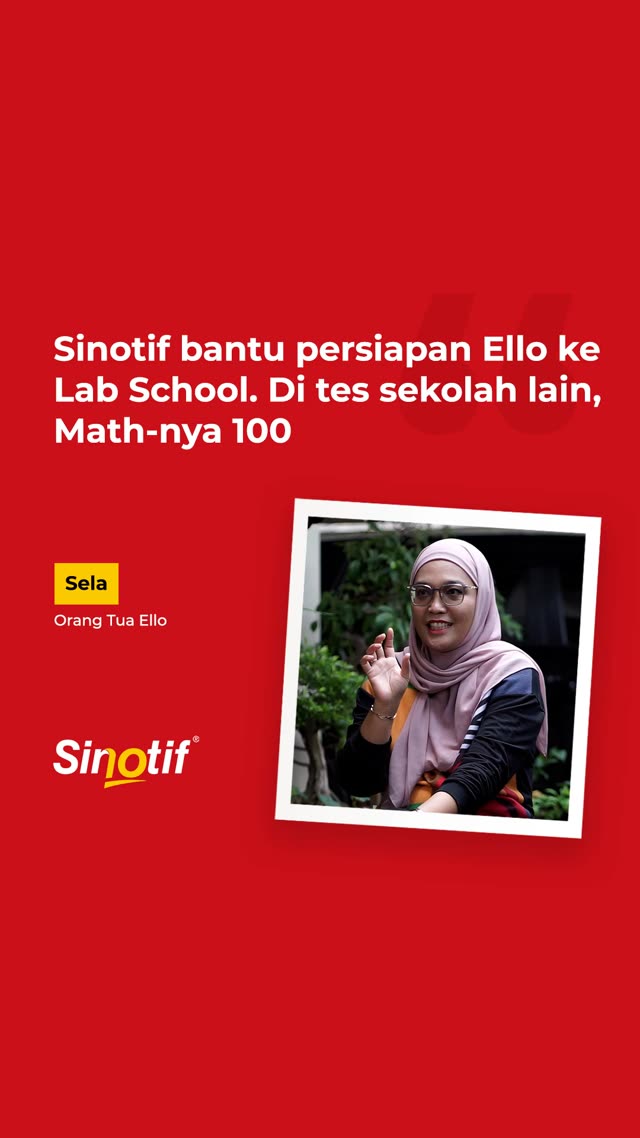 Iklan Bimbingan Belajar Sinotif persiapan masuk sekolah favorit