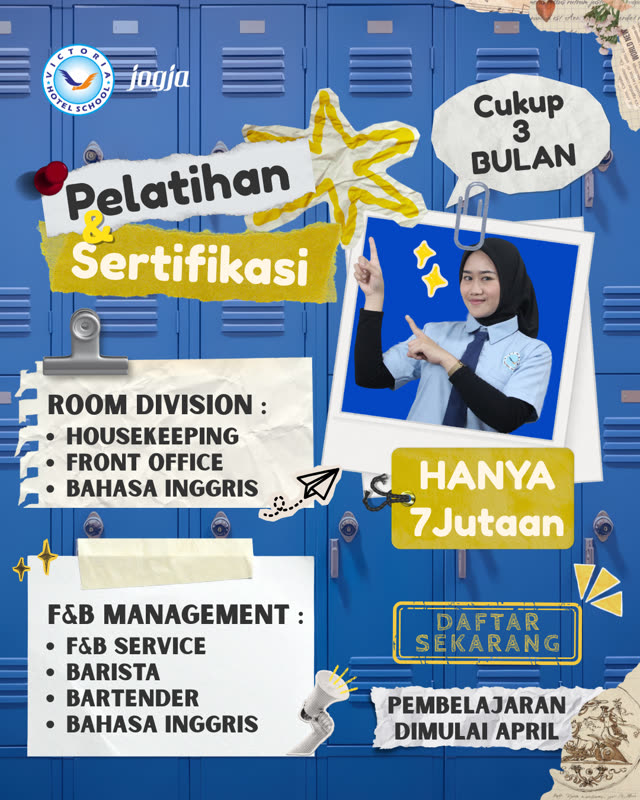 Iklan Kampus VHS Jogja sertifikasi perhotelan 3 bulan