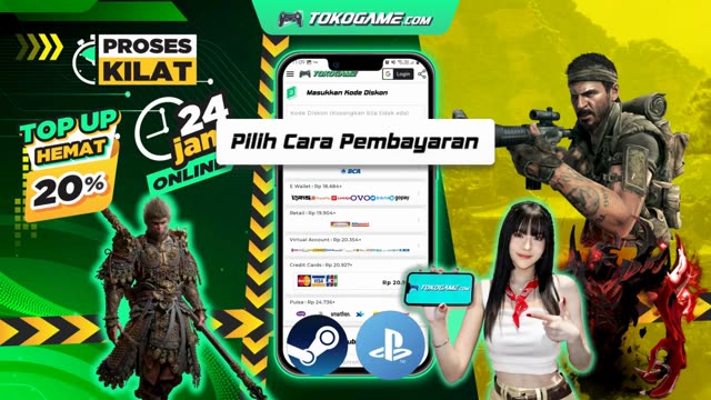 Iklan Tokogame.com top up Steam Wallet dan PSN