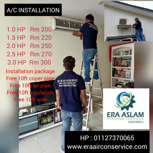 Iklan jasa instalasi AC Era Aslam Air-Con Service