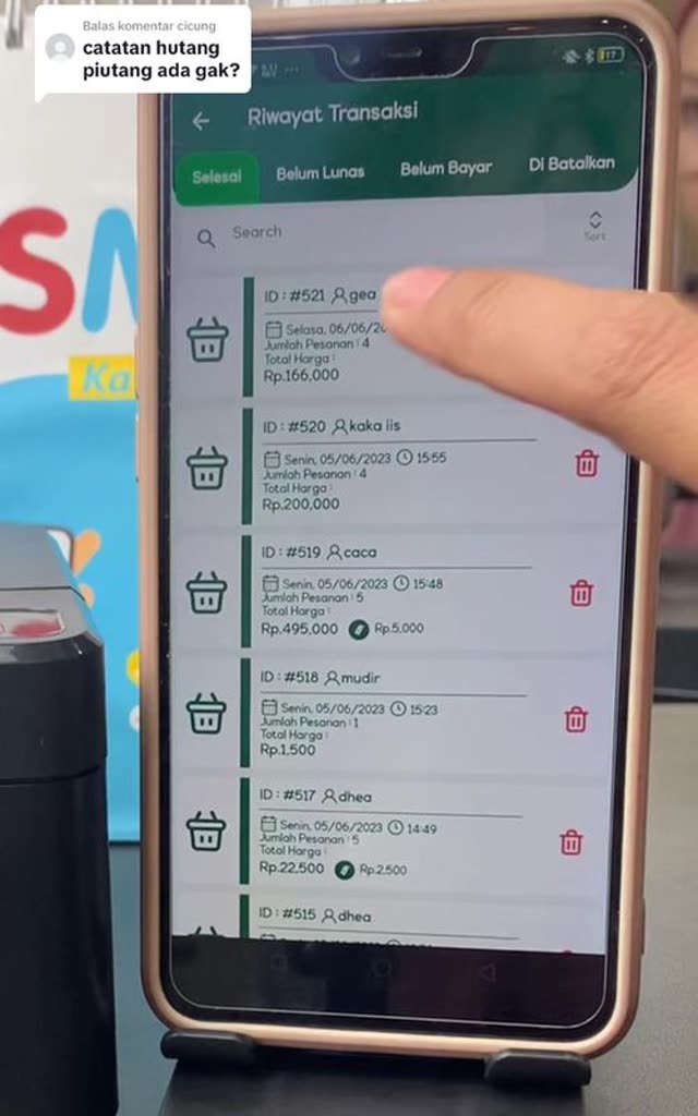 Iklan TikTok aplikasi kasir Kasmini catat hutang piutang