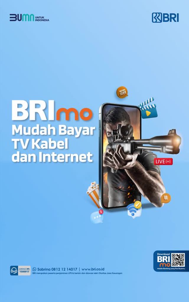 Iklan TikTok Bank BRI BRImo bayar tagihan TV kabel dan internet