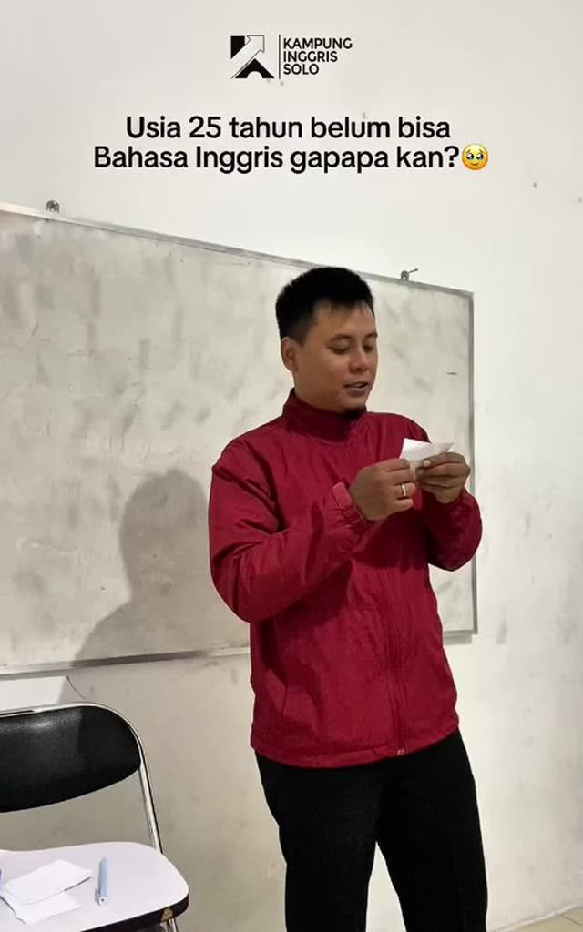 Iklan TikTok Kampung Inggris Solo kursus bahasa Inggris segala usia