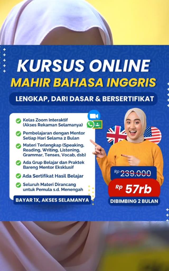 Iklan TikTok EnglishWithMovies kursus Bahasa Inggris online murah